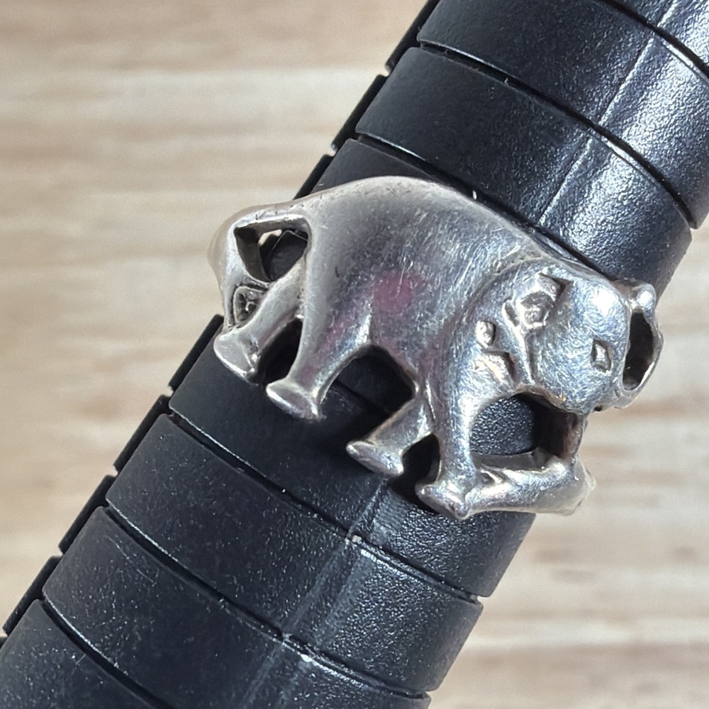 Elephant Sterling Silver 925 Vintage Simple Ring Size 7.5